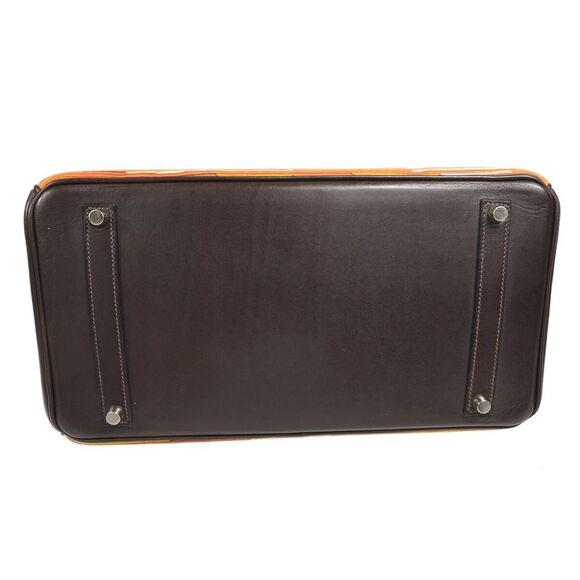 Hermes Birkin Handbag Vibrato And Evercalf Brown Leather Handbag (Pre-Owned) - Picture 8 of 10